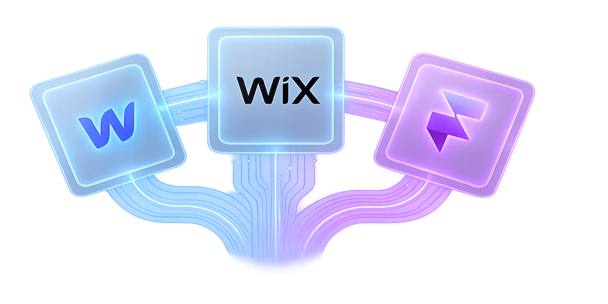 Webflow and Wix logos - Enterprise CIAM for builder platforms
